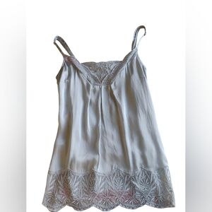 Vintage 100% SilkWhite House Black Market Cami With Lace Detail Size Medium